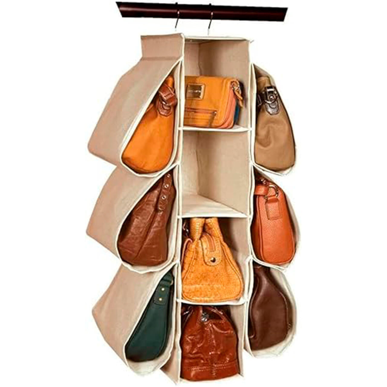 Organizador Suspenso para Armário | 10 Bolsos | Design Aberto | Tecido Oxford e PVC