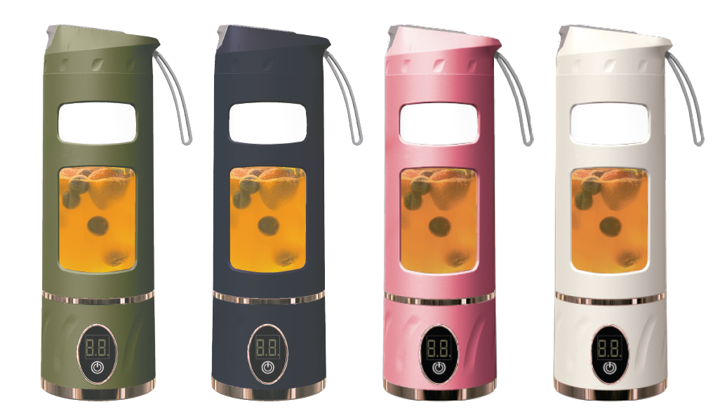 450ml Portable Blender with Digital Display, USB Rechargeable - Stainless Steel Blades