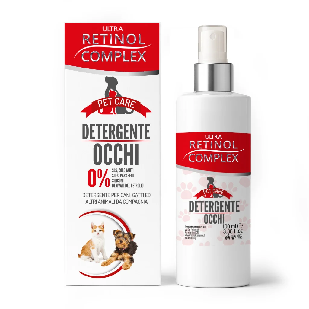 Limpeza de Olhos para Animais de Estimação 100ml | Retinol Complex® | Remela e Manchas | Cães e Gatos