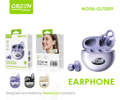 Auriculares Oreja Abierta, Clip Inalámbricos | Bluetooth 5.4 | IPX7 | Conducción Ósea | Púrpura