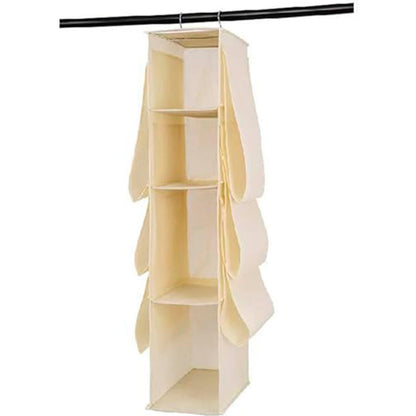 Organizador Suspenso para Armário | 10 Bolsos | Design Aberto | Tecido Oxford e PVC