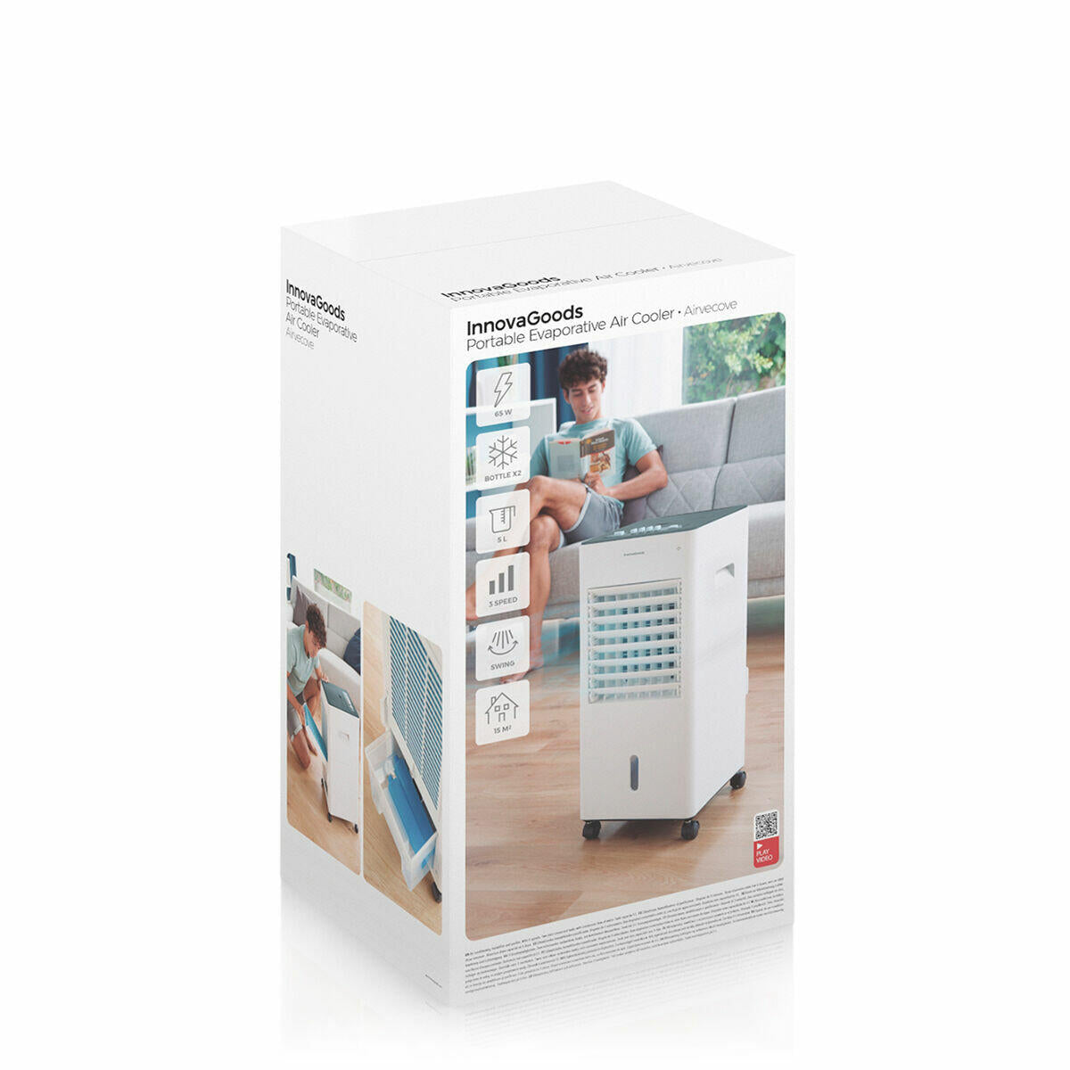 Climatizador Evaporativo Portátil 5L 65W | Humidificador Purificador 3 Velocidades | InnovaGoods