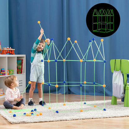 Kit de Construcción de Fuertes para Niños | 155 Piezas | Brilla en la Oscuridad