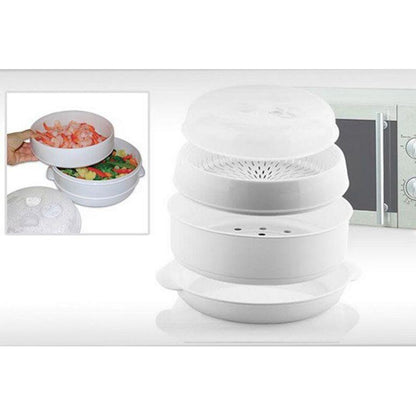 Vaporera para Microondas 4 Niveles - Cocina Saludable Sin Grasa | 21cm | Gem Supplies