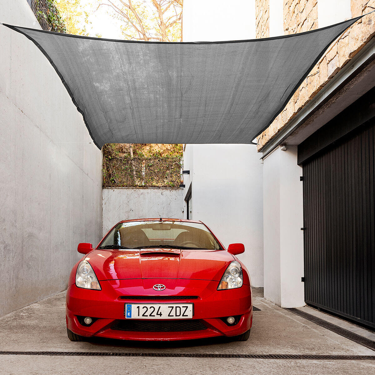 Toldo Vela de Sombra Rectangular – Protección UV 2x3 m | Gris y Beige | Shazail InnovaGoods
