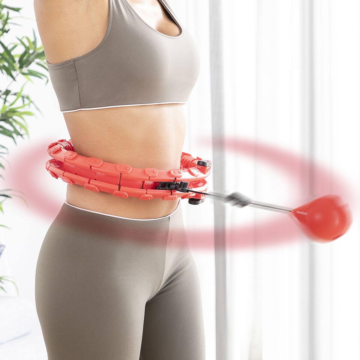 Aro de Fitness Inteligente Ajustable "Fittehoop" InnovaGoods | Auto-Spinning con Masaje 360º
