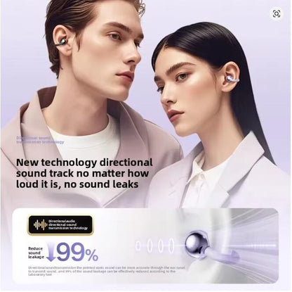 Auriculares Oreja Abierta, Clip Inalámbricos | Bluetooth 5.4 | IPX7 | Conducción Ósea | Púrpura