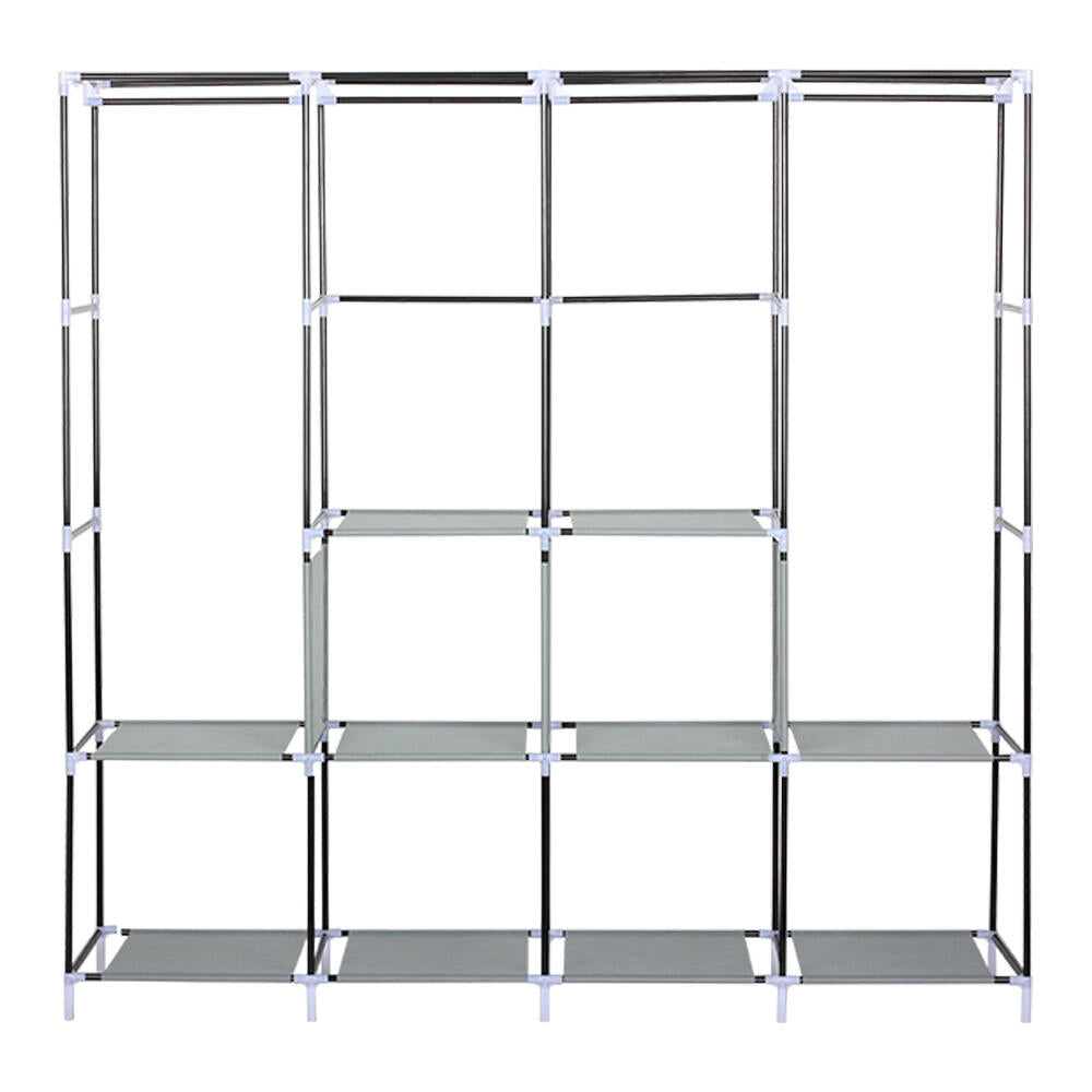 Armario Ropero de Tela con 10 Compartimentos | Estructura de Hierro | 167 x 170 x 45 cm