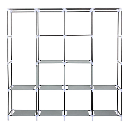 Armario Ropero de Tela con 10 Compartimentos | Estructura de Hierro | 167 x 170 x 45 cm