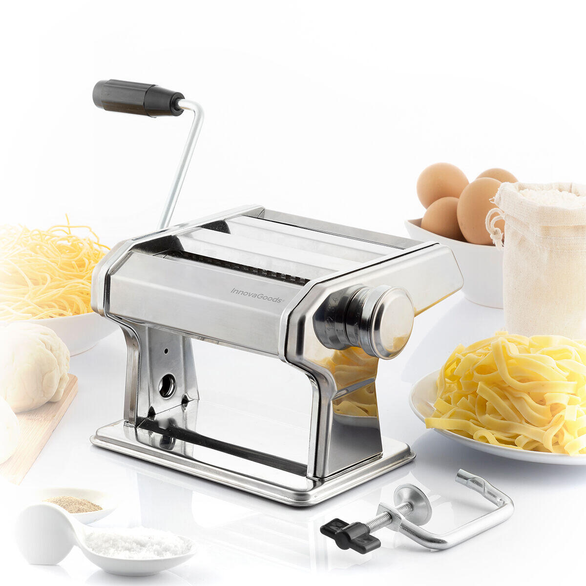 Máquina de Massa Fresca Manual com Receitas | Espessura Regulável 8 Níveis | Fashta InnovaGoods