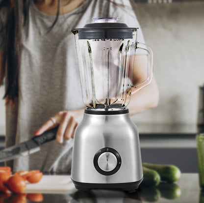 Batedeira Liquidificadora 500W | Jarro Vidro 1,5L | Lâminas Aço Inoxidável | CE