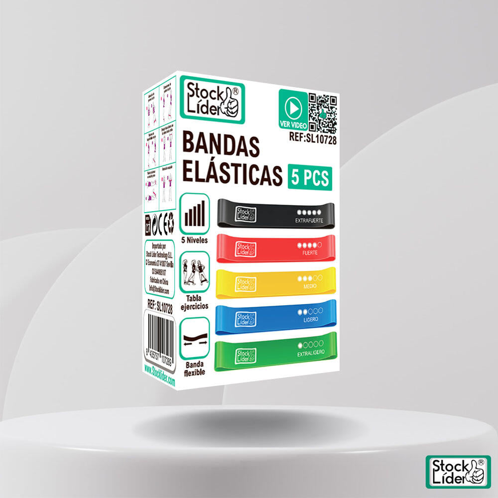 Set of 5 Elastic Training Bands - Progressive Resistance