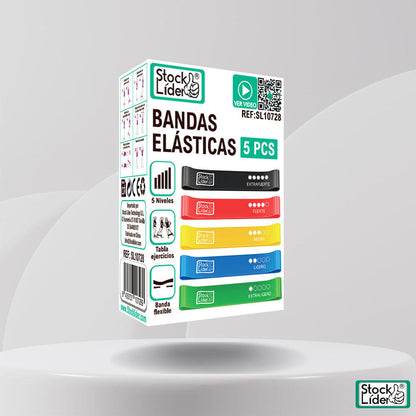 Set of 5 Elastic Training Bands - Progressive Resistance