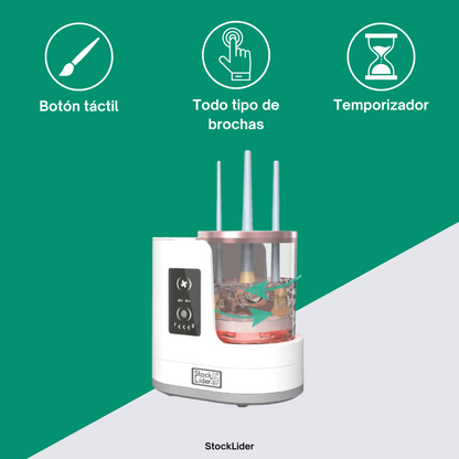 Limpador de Pincéis Elétrico 3 em 1 | 850 rpm - 5 Velocidades - USB | Stock Líder