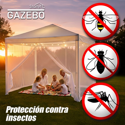 Gazebo con Mosquitera Starlyf | 3x3m | Protección 360º | Impermeable | Estructura Acero