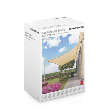 Toldo Vela de Sombra Rectangular – Protección UV 2x3 m | Gris y Beige | Shazail InnovaGoods