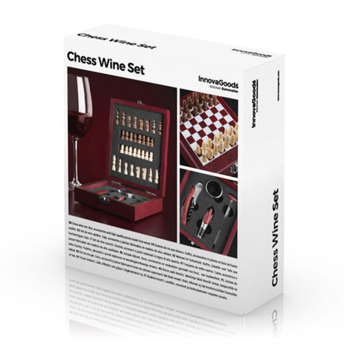 Conjunto de Acessórios para Vinho e Xadrez 37 Peças - Chess Wine Set