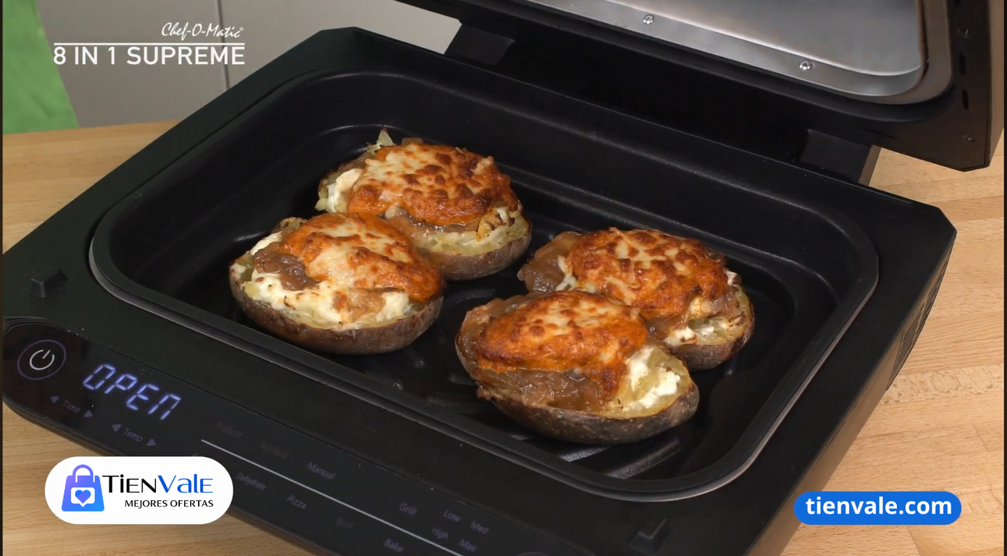 Grill, Horno y Air Fryer 1500W | Pantalla LED | CHEF O MATIC 8 en 1 Supreme | Starlyf